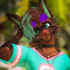 Avatar wearing an aidenfur hairstyle